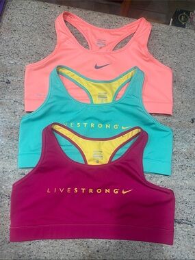 Nike Coral, Teal, Berry Racerback Sports Bras